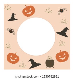Postcard with Halloween different elements