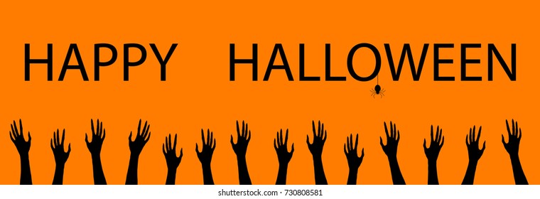 Postcard for Halloween for party celebration. Happy Halloween lettering.