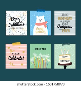 postcard happy birthday celebration holiday happy cake congratulation pack ste design