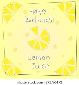 postcard happy birthday lemon juice