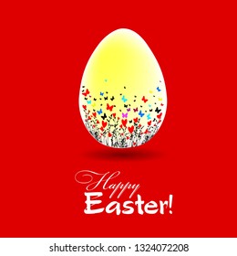 Postcard. Happy easter. Vector