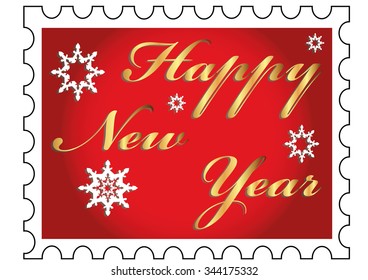 postcard Happy new year, vector illustration
