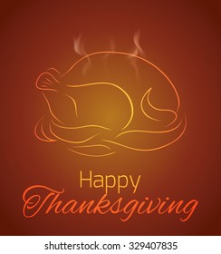 Postcard Happy Thanksgiving with turkey for your creativity