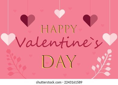 Postcard with happy valentines day. Day of all lovers. Valentine's gift for the holiday, present, caring for loved ones, romance, love, sympathy, heart, Cupid. Celebrate concept