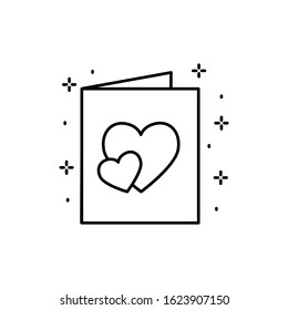 Postcard, heart icon. Simple line, outline vector of love icons for ui and ux, website or mobile application