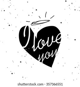 postcard heart , valentines day with a halo . vector background 2
