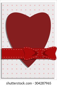 Postcard with heart, vector illustration with a heart.