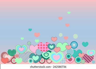 Postcard with hearts