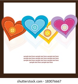 postcard with hearts and buttons