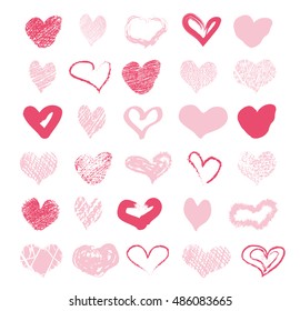 Postcard with hearts. Hand drawn background.