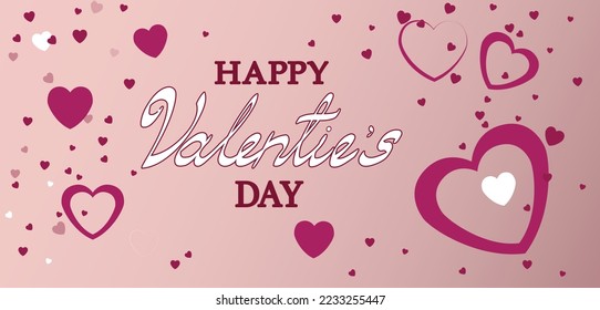 Postcard with hearts for Valentine's Day. Vector.