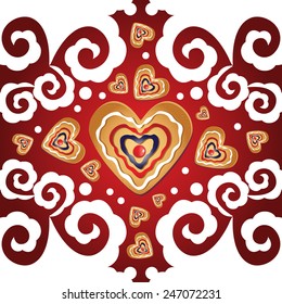 Postcard with heart-shaped cookies . Elements for cards, gifts, crafts, invitation. Vector illustration.