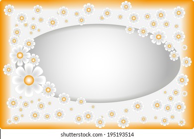 Postcard for holiday with chamomiles, vector illustration
