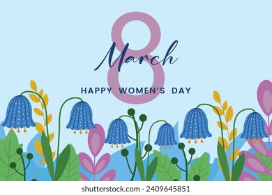 Postcard for the holiday March 8th. Vector.