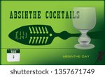 Postcard for holiday - National Absinthe Day. Vector illustration.