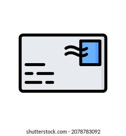 Postcard Icon, Filled Line style icon vector illustration, Suitable for website, mobile app, print, presentation, infographic and any other project.