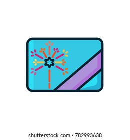 postcard icon filled outline