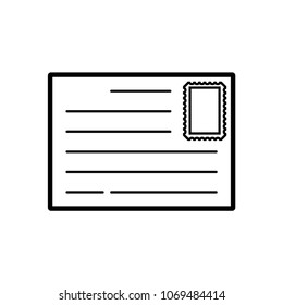 Postcard icon - flat vector design