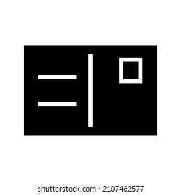Icono de postal aislado en fondo blanco