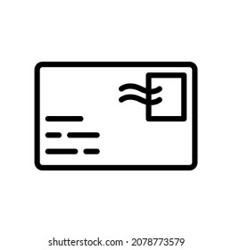 Postcard Icon, Line style icon vector illustration, Suitable for website, mobile app, print, presentation, infographic and any other project.