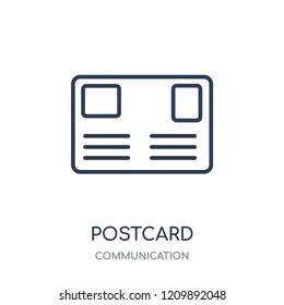 Postcard icon. Postcard linear symbol design from Communication collection. Simple outline element vector illustration on white background.