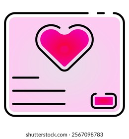 postcard icon outlines gradient colour style. Suitable for website design, logo, app, UI and etc. Based on the size of the icon in general, so it can be reduced.