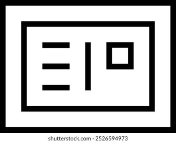 Icono de postal. Diseño de estilo lineal delgado aislado sobre fondo blanco