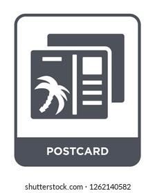 postcard icon vector on white background, postcard trendy filled icons from Summer collection, postcard simple element illustration