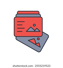 Postcard icon. vector.Editable stroke.linear style sign for use web design,logo.Symbol illustration.