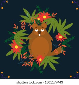 postcard with the image of a groundhog