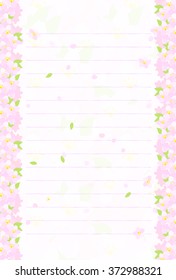 Postcard imaged spring cherry blossoms