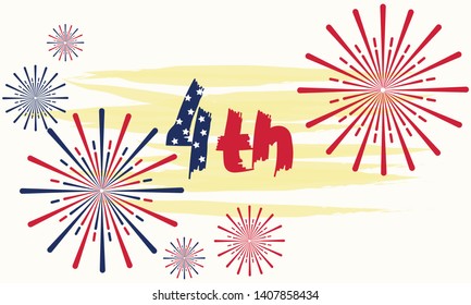  Postcard to the Independence Day of the United States July 4, 2019.