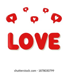 Postcard with the inscription love and likes