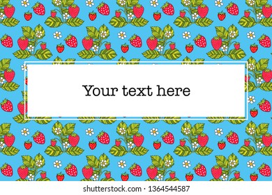 Postcard invitation with a seamless pattern background and some space for text. 