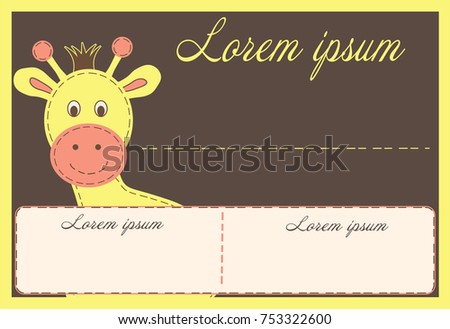 postcard invite giraffe childrens store sale stock vector royalty postcard invite