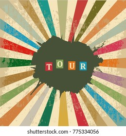 Postcard, label, travel theme template