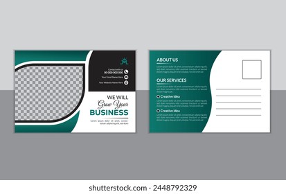 Diseño de postal con acentos verdes Diseño de Plantilla