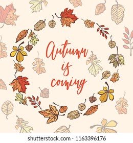 
postcard leaves autumn