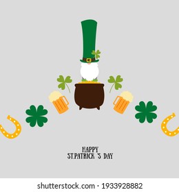 postcard leprechauns clover st patrick's day