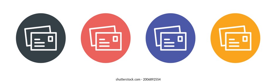 Postcard, letter, envelope and letter icon vector illustration.