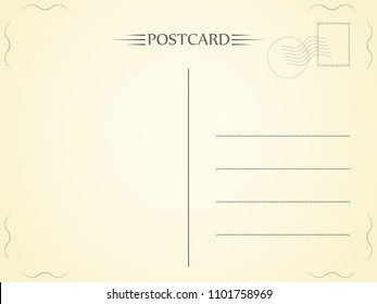 Postcard. Letter with a light texture. Paper telegram. Vector illustration.