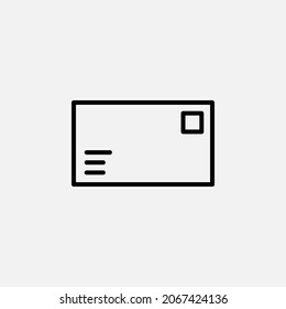 Postcard, letter line icon design concept