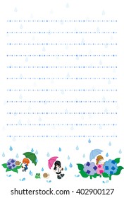 postcard letter paper of rainy season.