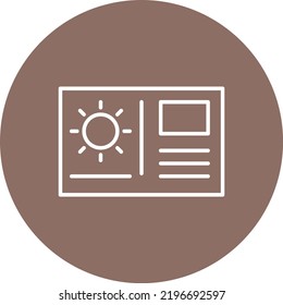 Postcard line circle icon vector image. Can also be used for web apps, mobile apps and print media.