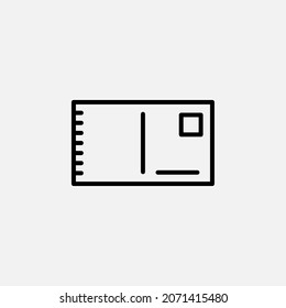 Postcard line icon design concept 