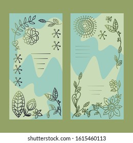 postcard line vector flowers leaf