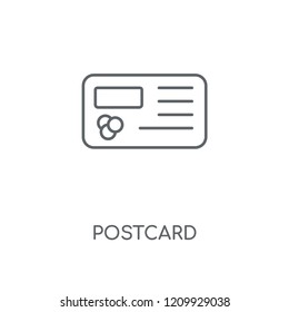 Postcard linear icon. Postcard concept stroke symbol design. Thin graphic elements vector illustration, outline pattern on a white background, eps 10.