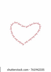Postcard I love on a white background