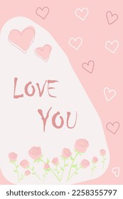 Postcard I love you. St. Valentine's Day. Wedding. Declaration of love. 
