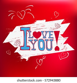 Postcard I Love You! in vector EPS 10